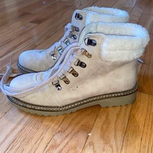 Dirty Laundry Casbah cream lace-up boots